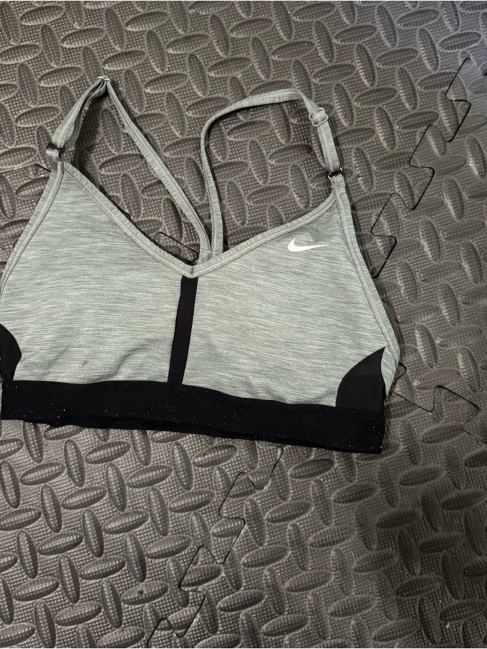 Nike Gray and Black Racerback Sports Bra